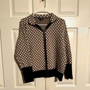 Jones New York Women's Black and Cream Patterned Jacket